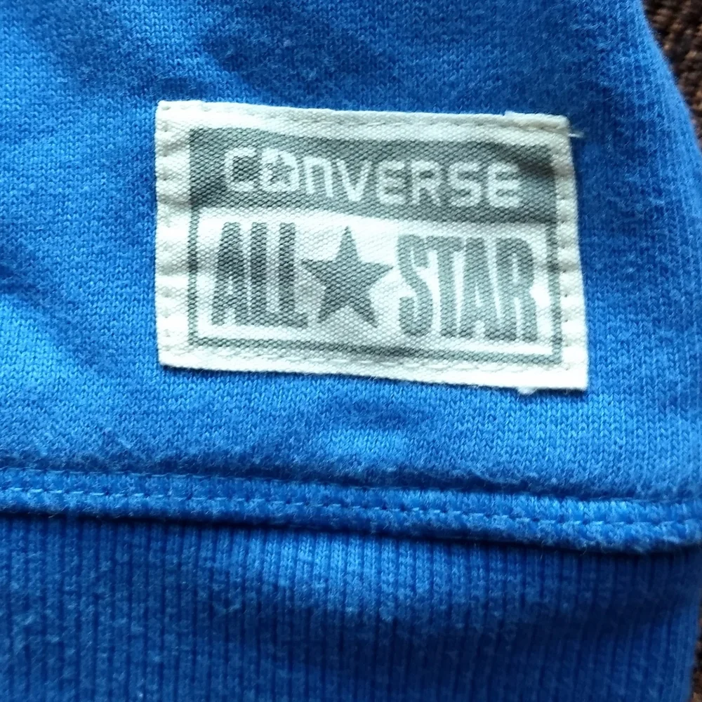 Converse All Star Blue Hooded Short Sleeve Sweatshirt Size Large